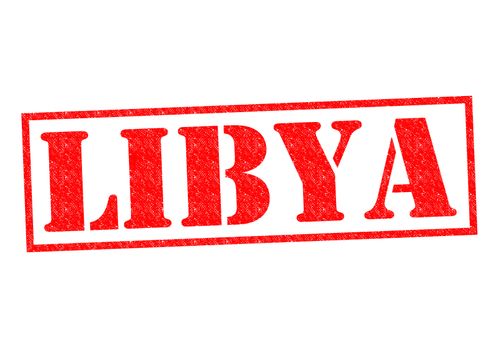 LIBYA Rubber Stamp over a white background.