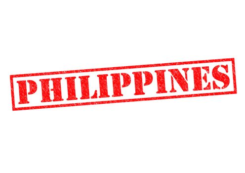 PHILIPPINES Rubber Stamp over a white background.