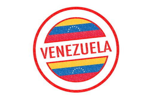 Passport-style VENEZUELA rubber stamp over a white background.