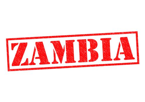 ZAMBIA Rubber Stamp over a white background.