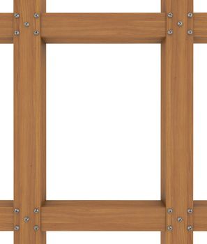 The wooden frame of the boards are connected with screws. Isolated render on a white background