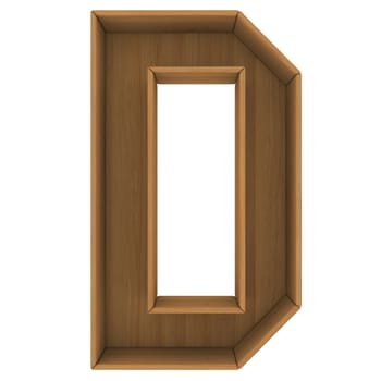 Wooden cabinet-letter. Isolated render on a white background