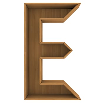 Wooden cabinet-letter. Isolated render on a white background