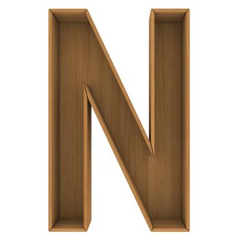 Wooden cabinet-letter. Isolated render on a white background