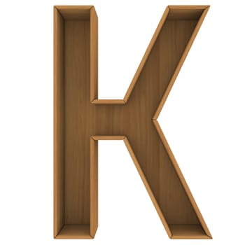 Wooden cabinet-letter. Isolated render on a white background