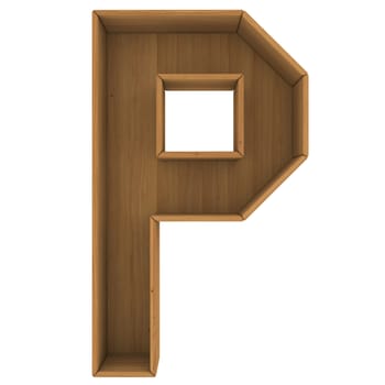 Wooden cabinet-letter. Isolated render on a white background