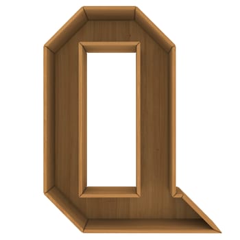 Wooden cabinet-letter. Isolated render on a white background