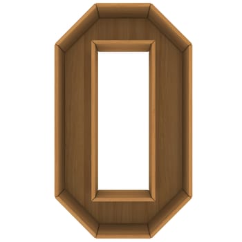 Wooden cabinet-letter. Isolated render on a white background