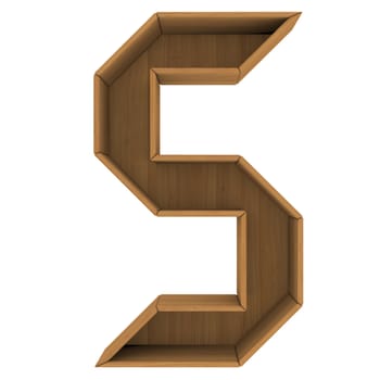 Wooden cabinet-letter. Isolated render on a white background