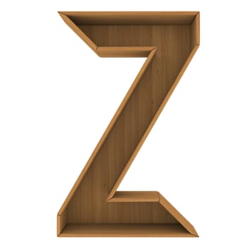 Wooden cabinet-letter. Isolated render on a white background