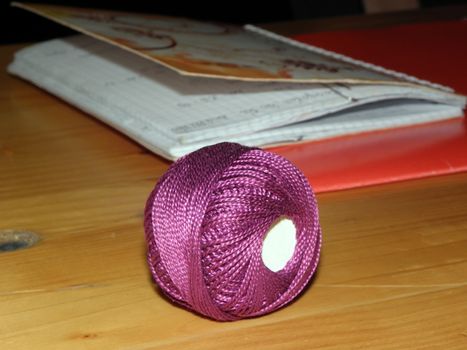 Handicrafts, thread, patterns and rest your fingers.