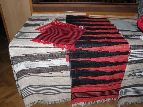 Hand-loom weaving, weaving, thread, industry, loom.