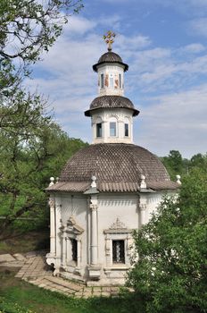 Chapel at the well in Sergiev Posad town, Russia