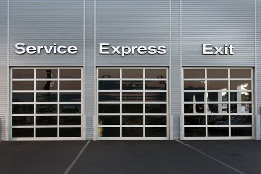 Service station at car dealership