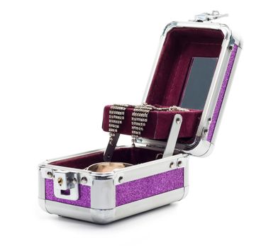 Open purple box this Jewelry and mirror
