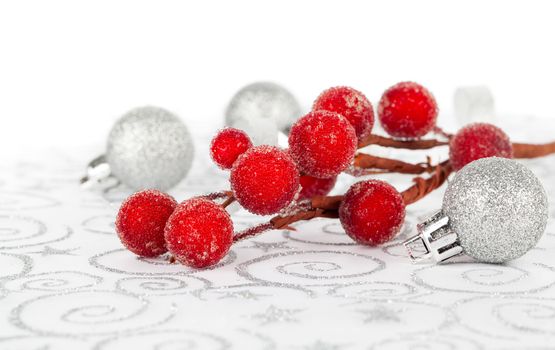 Christmas wreath on white background