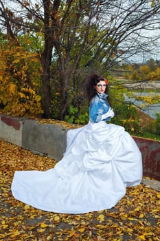 Bride in wedding dress and with an amazing make-up