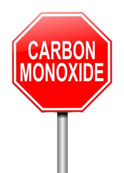 Illustration depicting a sign with a Carbon Monoxide concept.