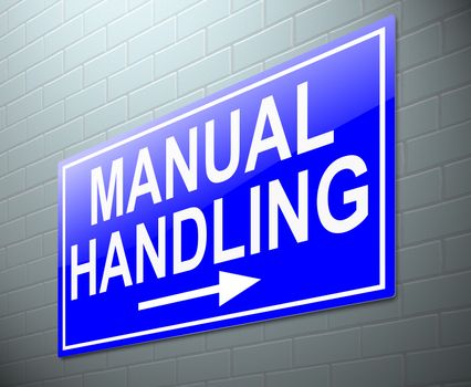 Illustration depicting a sign with a manual handling concept.