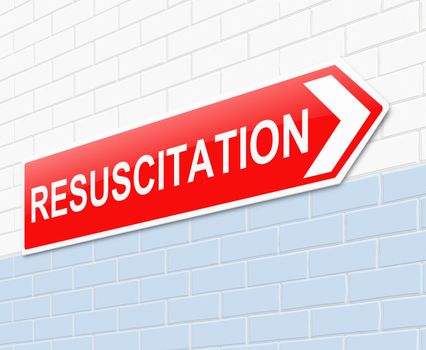 Illustration depicting a sign with a resuscitation concept.