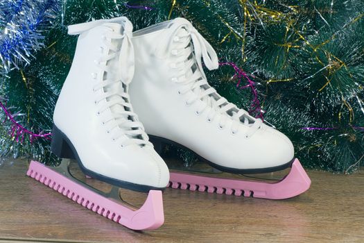Gift for New year and Christmas - womens skates with beautiful white shoes.