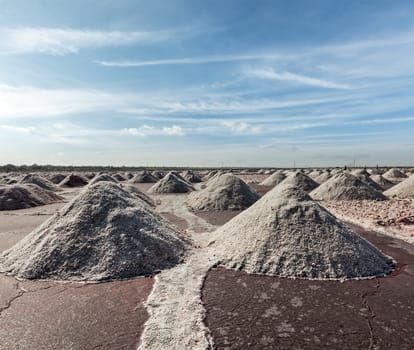 Salt mine at Sambhar Lake, Sambhar, Rajasthan, India