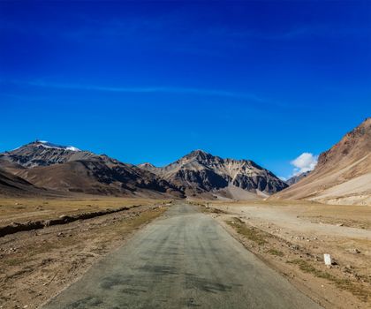 Manali-Leh road to Ladakh in Indian Himalayas near Sarchu. Ladakh, India