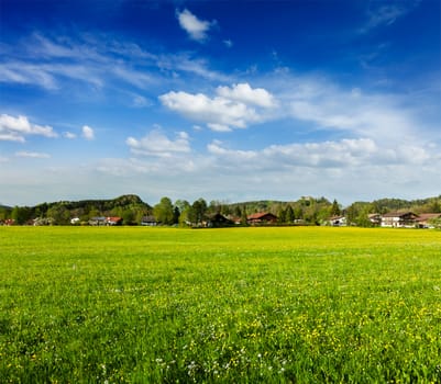 German countryside and village. Bavaria, Germany