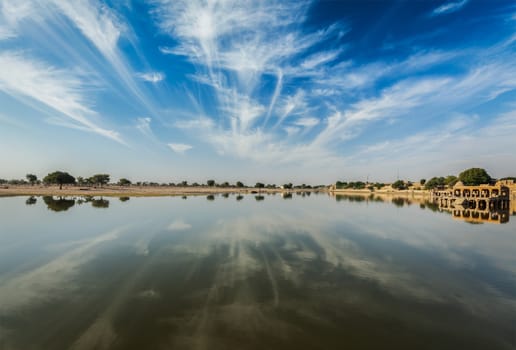 Gadi Sagar - artificial lake. Jaisalmer, Rajasthan, India