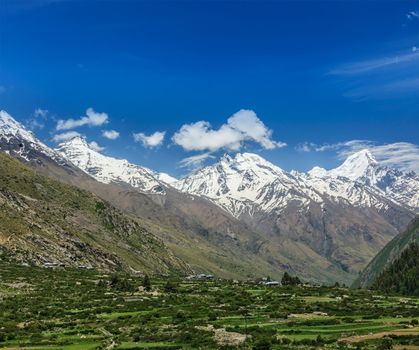 Valley in Himalayas. Sangla valley, Himachal Pradesh, India