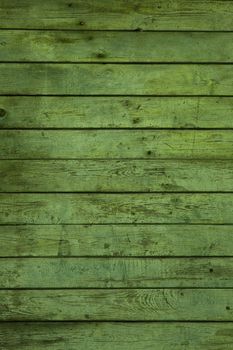 Background picture made of old green wood boards