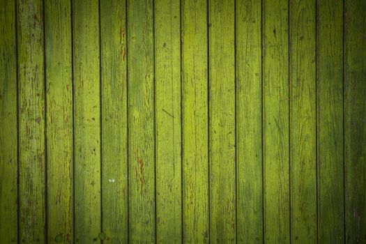 Background picture made of old green wood boards