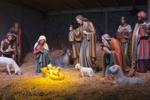 The Nativity scene at the Grotto in Portland OR.