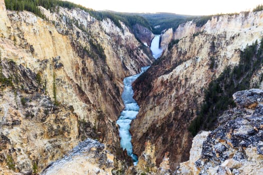 Lower Fall and River viewed from Artist Point, Grand Canyon at Yellowstone