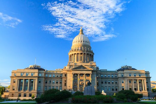 Boise, Idaho, United States - JUNE 29, 2012: The Renaissance Revival Capitol building reflects Idaho's political, social, and economic history.