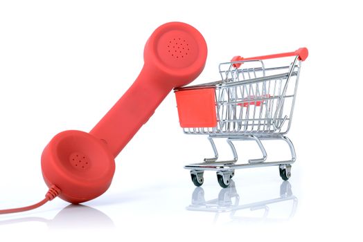 concept of telesales or telephone shopping