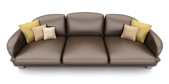 A Sofa. 3D rendered Illustration. Isolated on white.