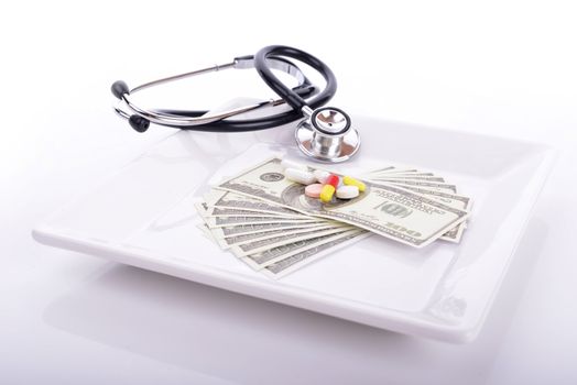 Concept of medical cost focus on the pills