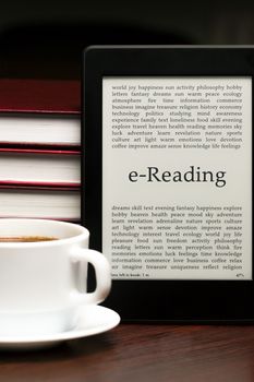 e-Reader and coffee on a table