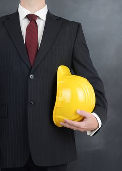 professional worker with saftey helmet ready for work