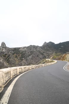 One Desert Street in the Mountains in Canary Islands