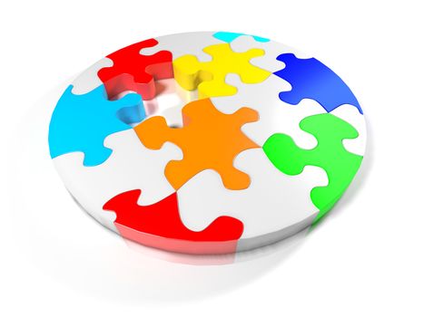 render of a jigsaw puzzle circle