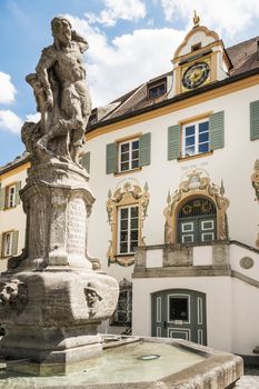 Historic City Hall of the Bavarian town F��rstenfeldbruck with fountain