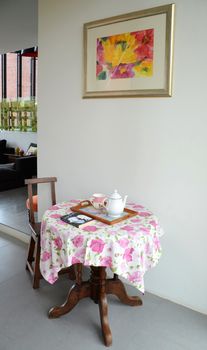 Interior of vintage tea corner