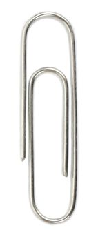 steel paper clip isolate on a white background