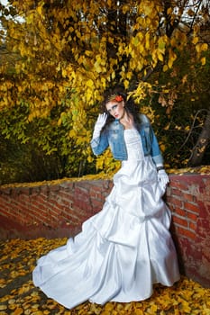 Bride in wedding dress and with an amazing make-up