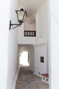 Binibequer Vell in Menorca Binibeca white village Sant Lluis at Balearic Islands