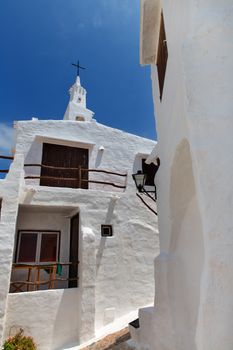 Binibequer Vell in Menorca Binibeca white village Sant Lluis at Balearic Islands