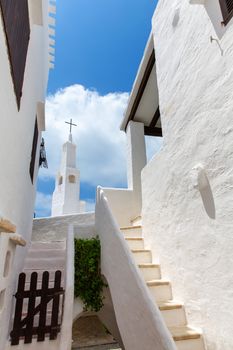 Binibequer Vell in Menorca Binibeca white village Sant Lluis at Balearic Islands