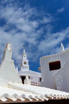 Binibequer Vell in Menorca Binibeca white village Sant Lluis at Balearic Islands